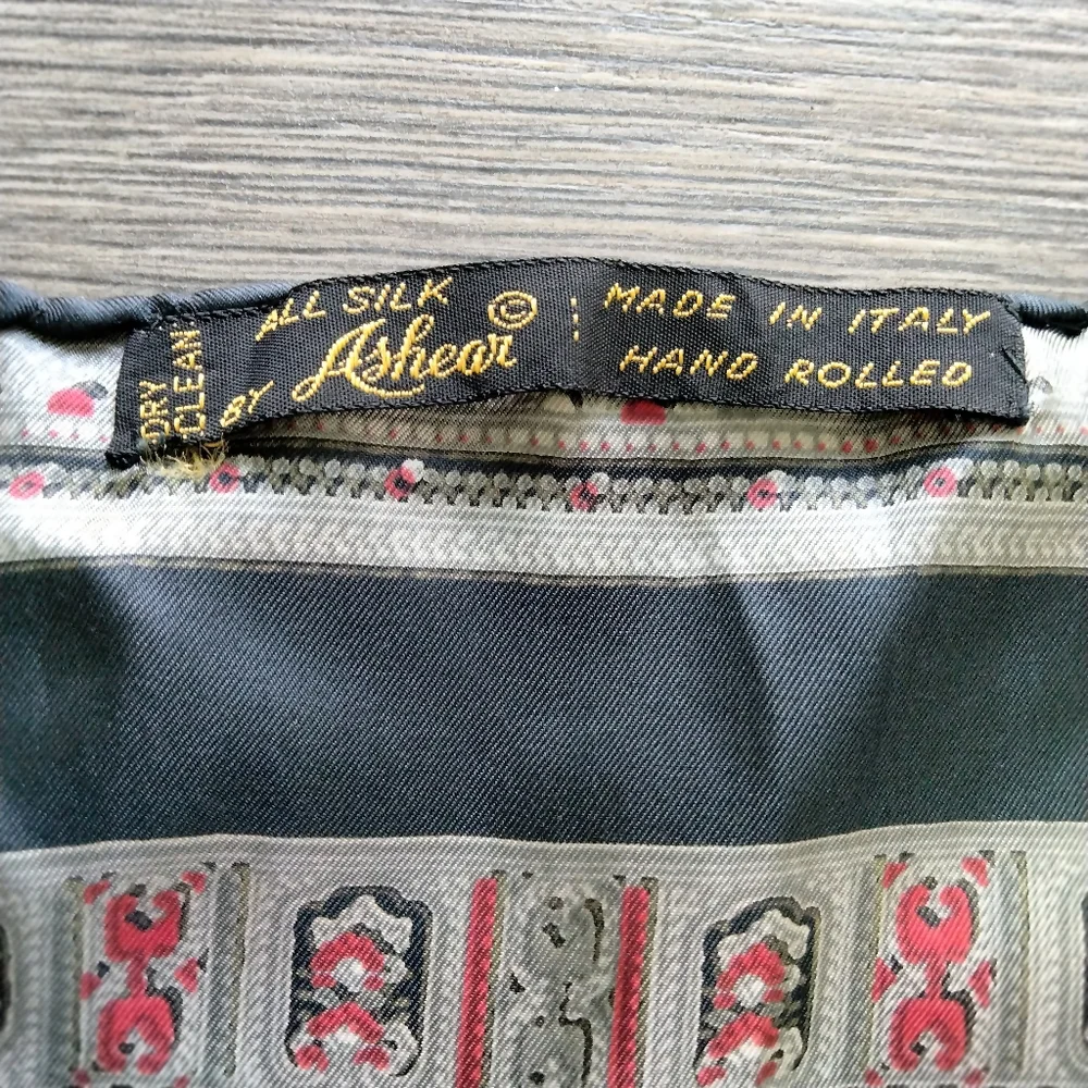 All Silk by Ashear Made in Italy Hand Rolled Paisley Print 18